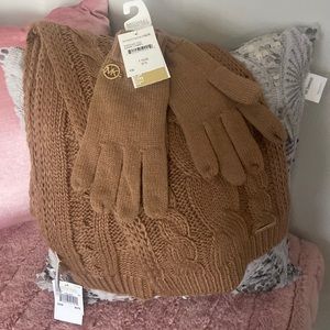 Micheal Kors Scarf & Glove Set